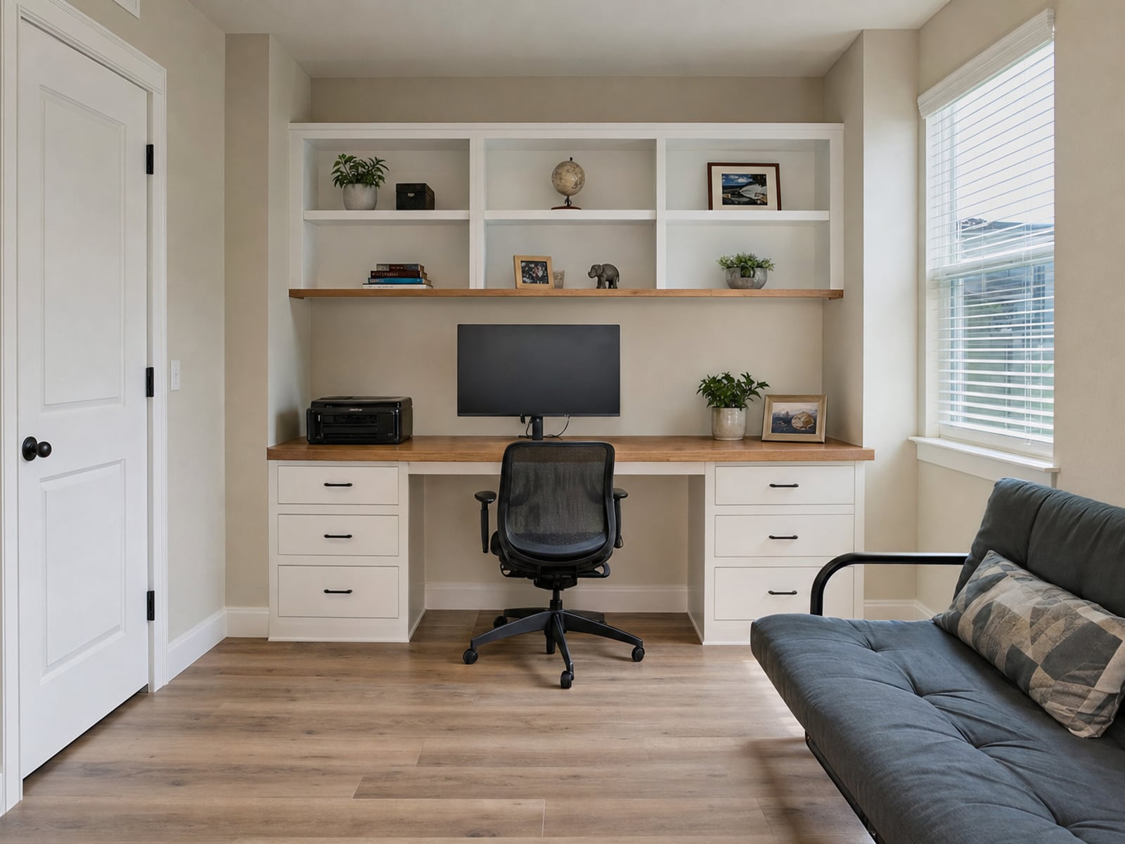Built-In Home Office: Spare bedroom turned into an office