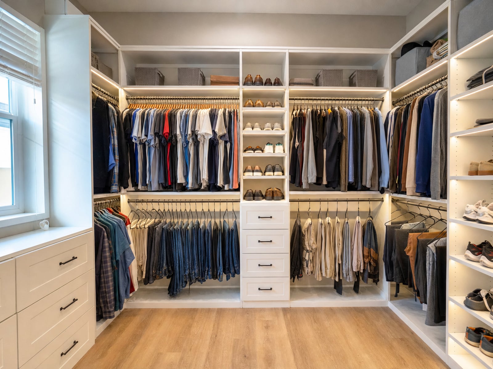 Walk-In Closet System: Primary walk-in closet