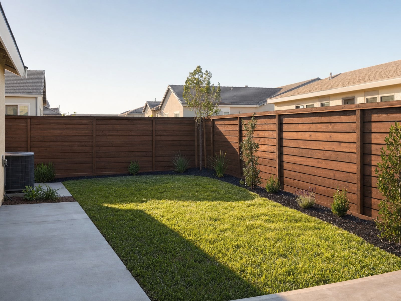 Wood Privacy Fence: Horizontal cedar privacy fence